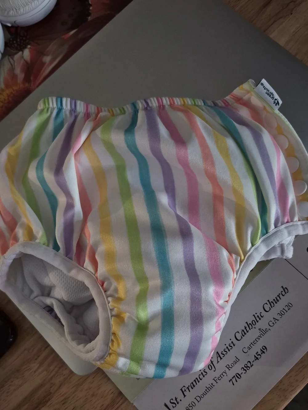 Reusable Kids Swim Diaper - Pastel Rainbow Stripes